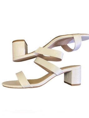 Dream Pairs White Block Heel Open Toe Sandals 8.5
